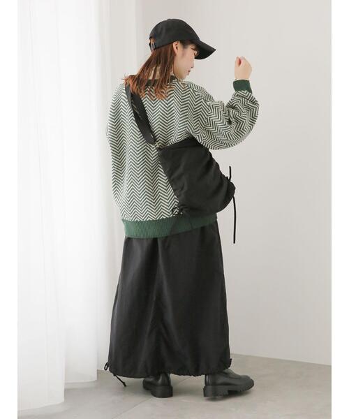 ehka sopo（エヘカソポ）の「ヘリンボーン柄Vネックカーディガン（カーディガン/ボレロ・レディース・グリーン/ブラウン/ブラック/ブルー・F）」の21枚目の写真