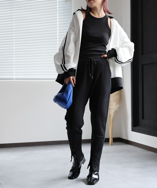 ap retro（アプレトロ）の「トラックジャケット／ジャージ（ブルゾン・レディース・ネイビー/アイボリー/オフホワイト/ベージュ・FREE）」の17枚目の写真