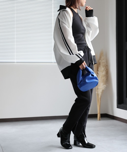 ap retro（アプレトロ）の「トラックジャケット／ジャージ（ブルゾン・レディース・ネイビー/アイボリー/オフホワイト/ベージュ・FREE）」の22枚目の写真