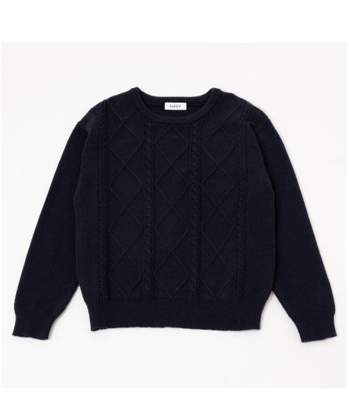 NAVY(ネイビー)の「NAVY もちもち 洗えるニット ケーブル編みプルオーバー(ニット/セーター・レディース・アイボリー/ブラウン/ピンク/ネイビー・M/L)」の13枚目の写真
