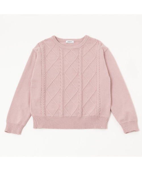 NAVY(ネイビー)の「NAVY もちもち 洗えるニット ケーブル編みプルオーバー(ニット/セーター・レディース・アイボリー/ブラウン/ピンク/ネイビー・M/L)」の14枚目の写真