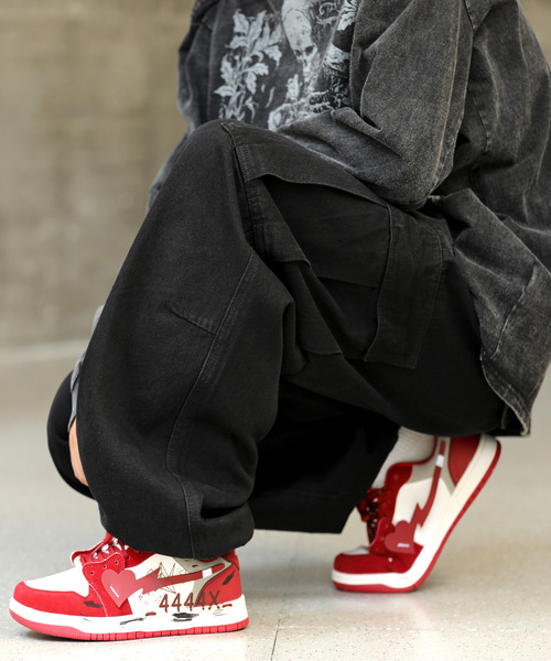 neos（ネオス）の「【neos -addictive design-】ルーズシルエット バルーン ワイド カーゴ デニム パンツ（デニムパンツ・メンズ・ブラック系その他/スミクロ/インディゴブルー/ブルー系その他/ブラック/サックスブルー・X-LARGE/MEDIUM/LARGE）」の12枚目の写真