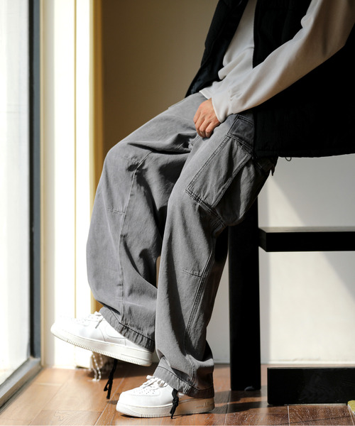neos（ネオス）の「【neos -addictive design-】ルーズシルエット バルーン ワイド カーゴ デニム パンツ（デニムパンツ・メンズ・ブラック系その他/スミクロ/インディゴブルー/ブルー系その他/ブラック/サックスブルー・X-LARGE/MEDIUM/LARGE）」の17枚目の写真