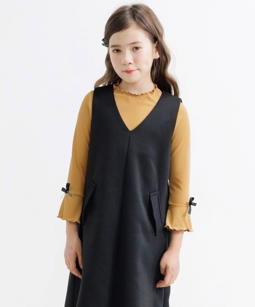 Bee des Bee(ビーデスビー)の「メロウハイネック フレア袖トップス(その他トップス・キッズ・モカ/キャメル/ピンク系/グレイッシュブルー/ブラック/ミント/ローズ系/ホワイト/ボルドー/ダークブルー・130cm/150cm/110cm/140cm/120cm/100cm)」の7枚目の写真