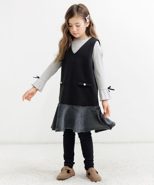 Bee des Bee(ビーデスビー)の「メロウハイネック フレア袖トップス(その他トップス・キッズ・モカ/キャメル/ピンク系/グレイッシュブルー/ブラック/ミント/ローズ系/ホワイト/ボルドー/ダークブルー・130cm/150cm/110cm/140cm/120cm/100cm)」の16枚目の写真