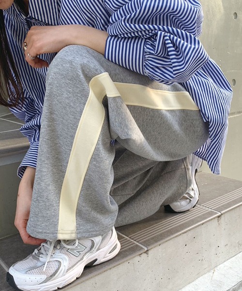 CORNERS（コーナーズ）の「トラックパンツ（スウェットパンツ・レディース・ブラック/チャコールグレー/杢グレー・M/S/L/XL）」の3枚目の写真