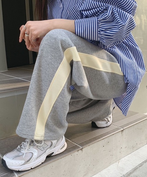 CORNERS（コーナーズ）の「トラックパンツ（スウェットパンツ・レディース・ブラック/チャコールグレー/杢グレー・M/S/L/XL）」の12枚目の写真