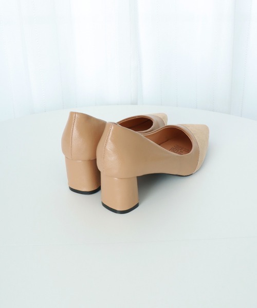Miniministore（ミニミニストア）の「太ヒールパンプス 通勤 PUスエード（パンプス・レディース・ベージュ/ブラック・24.5cm/24.0cm/23.0cm/23.5cm/25.0cm/22.5cm）」の16枚目の写真