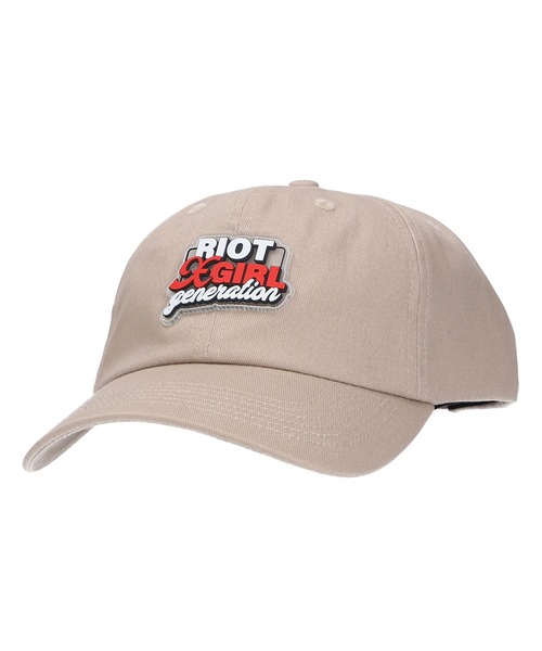 X-girl（エックスガール）の「DOUBLE LOGO 6PANEL CAP（キャップ・レディース・ピンク/ベージュ/ブラック・ONE SIZE）」の2枚目の写真