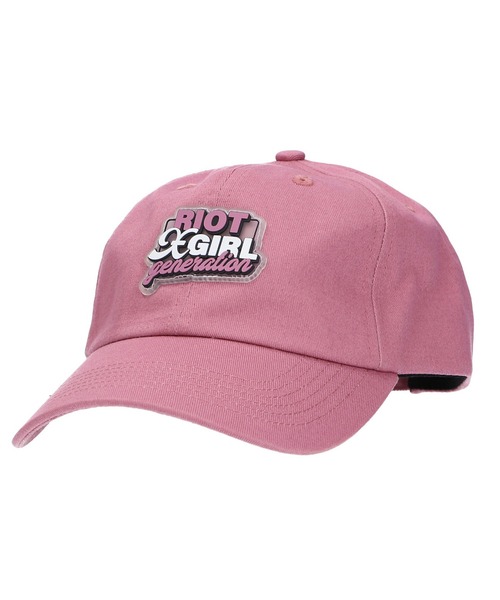 X-girl（エックスガール）の「DOUBLE LOGO 6PANEL CAP（キャップ・レディース・ピンク/ベージュ/ブラック・ONE SIZE）」の3枚目の写真