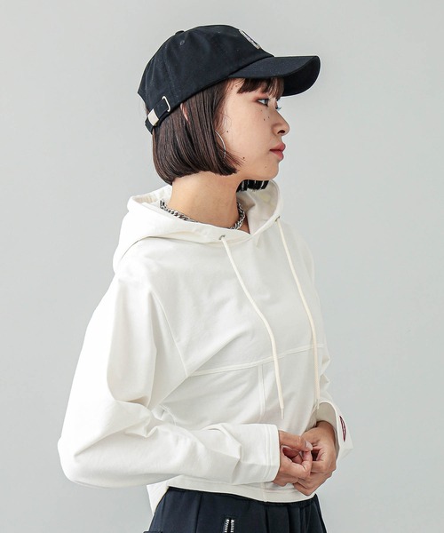 X-girl（エックスガール）の「DOUBLE LOGO 6PANEL CAP（キャップ・レディース・ピンク/ベージュ/ブラック・ONE SIZE）」の10枚目の写真