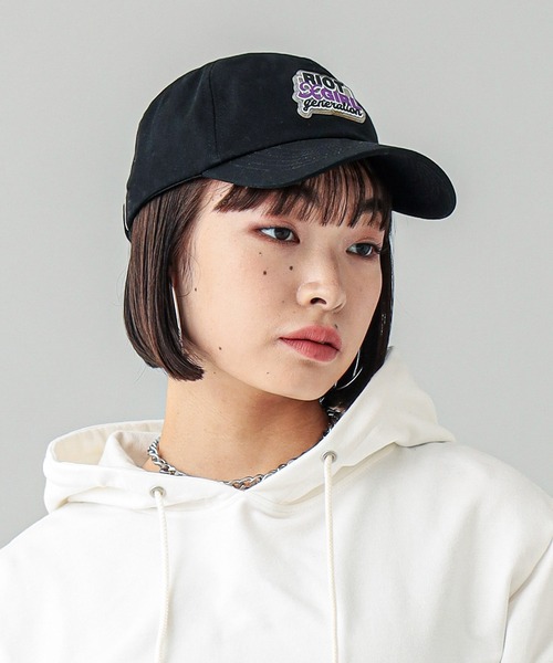 X-girl（エックスガール）の「DOUBLE LOGO 6PANEL CAP（キャップ・レディース・ピンク/ベージュ/ブラック・ONE SIZE）」の16枚目の写真