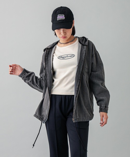 X-girl（エックスガール）の「DOUBLE LOGO 6PANEL CAP（キャップ・レディース・ピンク/ベージュ/ブラック・ONE SIZE）」の18枚目の写真