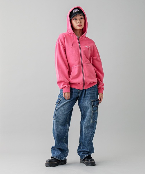 X-girl（エックスガール）の「DOUBLE LOGO 6PANEL CAP（キャップ・レディース・ピンク/ベージュ/ブラック・ONE SIZE）」の21枚目の写真