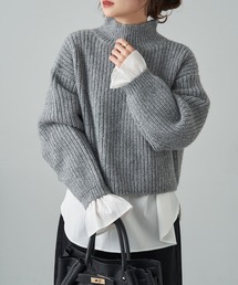 PUAL CE CIN | 【セットアイテム】袖フレアブラウス+ハイネック畦ニットSET(ニット/セーター)