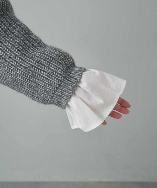 PUAL CE CIN（ピュアルセシン）の「【セットアイテム】袖フレアブラウス+ハイネック畦ニットSET（ニット/セーター・レディース・グレー/アイボリー・FREE）」の18枚目の写真