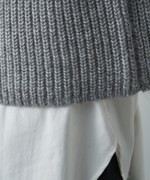 PUAL CE CIN（ピュアルセシン）の「【セットアイテム】袖フレアブラウス+ハイネック畦ニットSET（ニット/セーター・レディース・グレー/アイボリー・FREE）」の19枚目の写真
