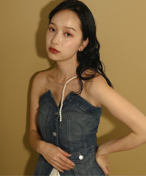 voov（ブーブ）の「ニュアンスモチーフ パール ネックカフ チョーカーネックレス（ネックレス・レディース・ゴールド/シルバー・フリー）」の3枚目の写真