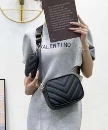 florist | 【ミニポーチ付】2WAY V字キルティングレザーショルダーバッグ(ショルダーバッグ)