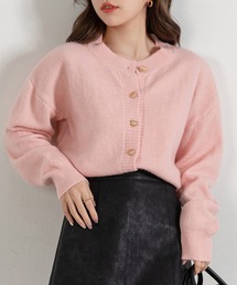 DAY CLOSET（デイ クローゼット）の「レディース 長袖ハートボタンのやわらかニットカーディガン（ニット/セーター・レディース）」