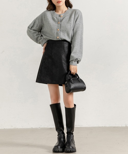 DAY CLOSET(デイ クローゼット)の「レディース 長袖ハートボタンのやわらかニットカーディガン(ニット/セーター・レディース・グレー/アイボリー/ブラック/ピンク/グリーン・FREE)」の13枚目の写真