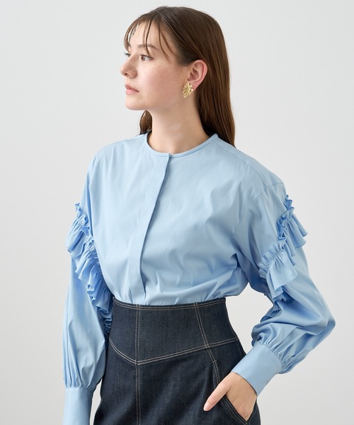 ANAYI（アナイ）の「ストレッチブロードフリル ブラウス（シャツ