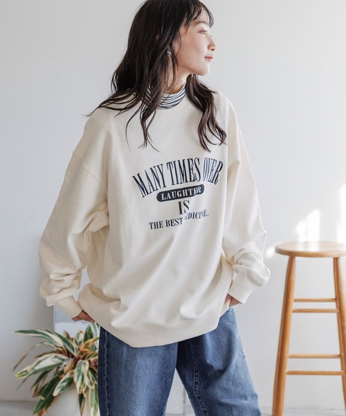 LOWRYS FARM(ローリーズファーム)の「USAウラケロゴプルオーバー 990265(スウェット・レディース・グレー/ピンク/ネイビー/アイボリー/ピンク系その他/ブラウン/レッド/チャコールグレー/グレー系その他・FREE)」の13枚目の写真