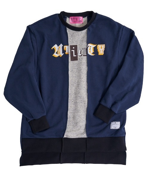 EFFECTEN(エフェクテン)の「msw1432- Scrap logo docking sweat スウェット(スウェット・メンズ・オートミール/ネイビー系・FREE)」の13枚目の写真