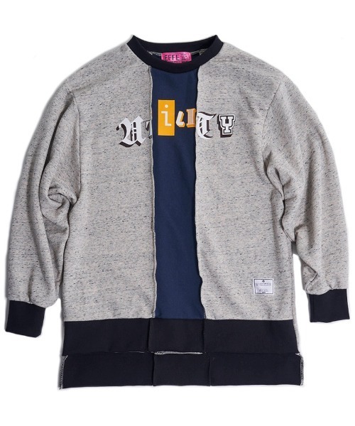 EFFECTEN(エフェクテン)の「msw1432- Scrap logo docking sweat スウェット(スウェット・メンズ・オートミール/ネイビー系・FREE)」の15枚目の写真
