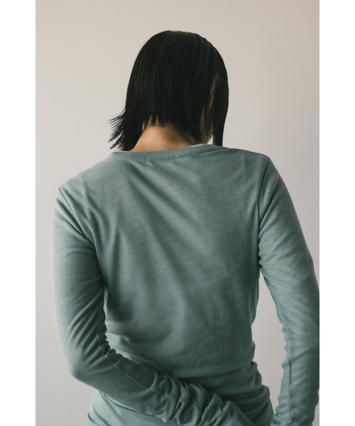 STYLEMIXER（スタイルミキサー）の「ソフトスムースシアーロンT（Tシャツ/カットソー・レディース・グリーン/ライトベージュ/サックスブルー/ホワイト・FREE）」の16枚目の写真