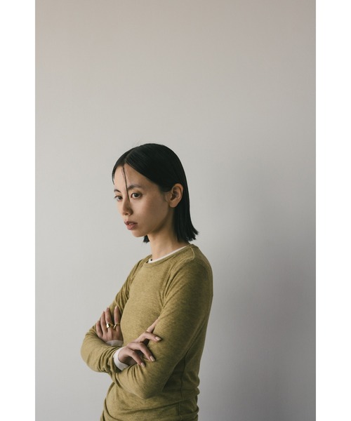 STYLEMIXER（スタイルミキサー）の「ソフトスムースシアーロンT（Tシャツ/カットソー・レディース・グリーン/ライトベージュ/サックスブルー/ホワイト・FREE）」の5枚目の写真