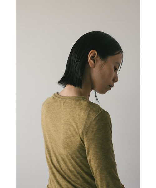 STYLEMIXER（スタイルミキサー）の「ソフトスムースシアーロンT（Tシャツ/カットソー・レディース・グリーン/ライトベージュ/サックスブルー/ホワイト・FREE）」の9枚目の写真