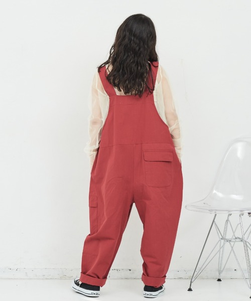 MERLOT（メルロー）の「ワイドオーバーオール（サロペット/オーバーオール・レディース・レッド/ブラック・FREE）」の10枚目の写真
