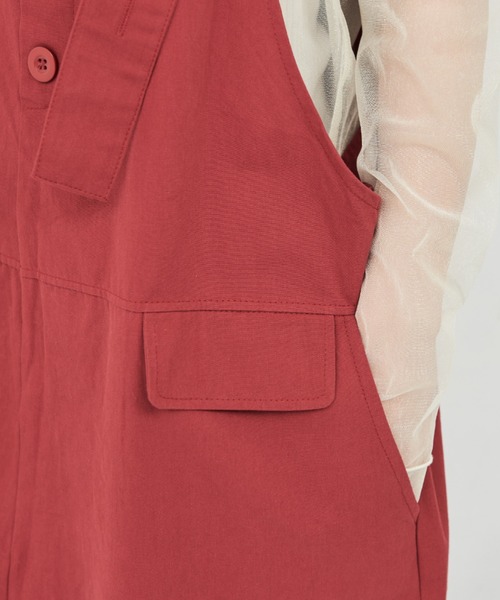 MERLOT（メルロー）の「ワイドオーバーオール（サロペット/オーバーオール・レディース・レッド/ブラック・FREE）」の6枚目の写真