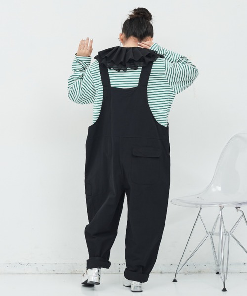 MERLOT（メルロー）の「ワイドオーバーオール（サロペット/オーバーオール・レディース・レッド/ブラック・FREE）」の15枚目の写真