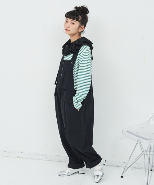 MERLOT（メルロー）の「ワイドオーバーオール（サロペット/オーバーオール・レディース・レッド/ブラック・FREE）」の16枚目の写真