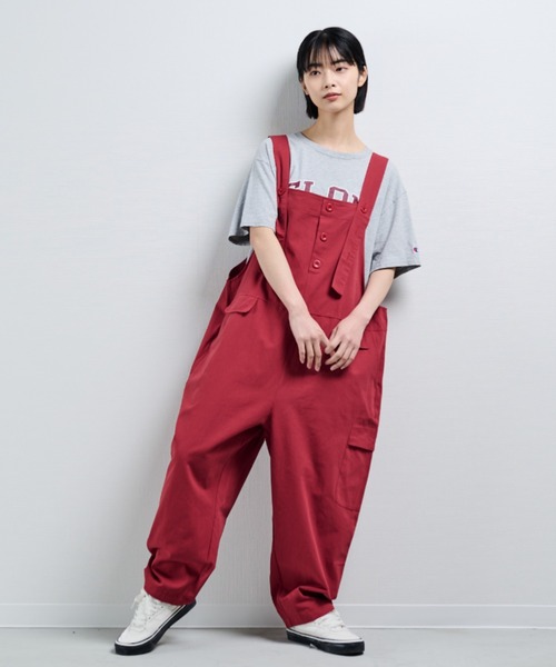 MERLOT（メルロー）の「ワイドオーバーオール（サロペット/オーバーオール・レディース・レッド/ブラック・FREE）」の21枚目の写真