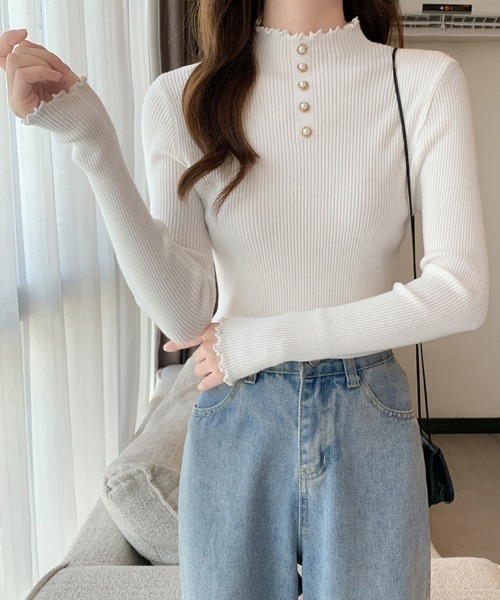 Miniministore(ミニミニストア)の「ニットセーター レディース 長袖トップス(ニット/セーター・レディース・ホワイト/ブラック/ライトベージュ/ブルー/グレー・FREE)」の14枚目の写真