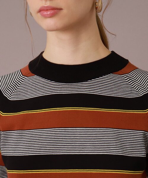 DRESSTERIOR(ドレステリア)の「◆ボーダーハーフスリーブニット(ニット/セーター・レディース・ブラック系2/ダークブラウン系2・38/36/34)」の7枚目の写真