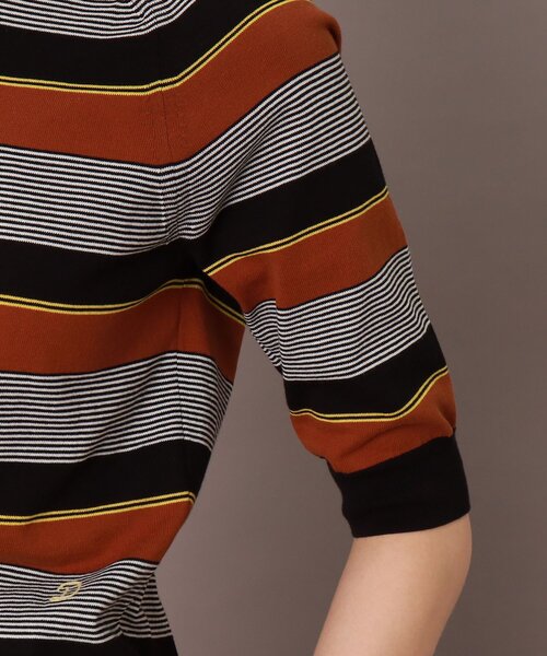 DRESSTERIOR(ドレステリア)の「◆ボーダーハーフスリーブニット(ニット/セーター・レディース・ブラック系2/ダークブラウン系2・38/36/34)」の8枚目の写真