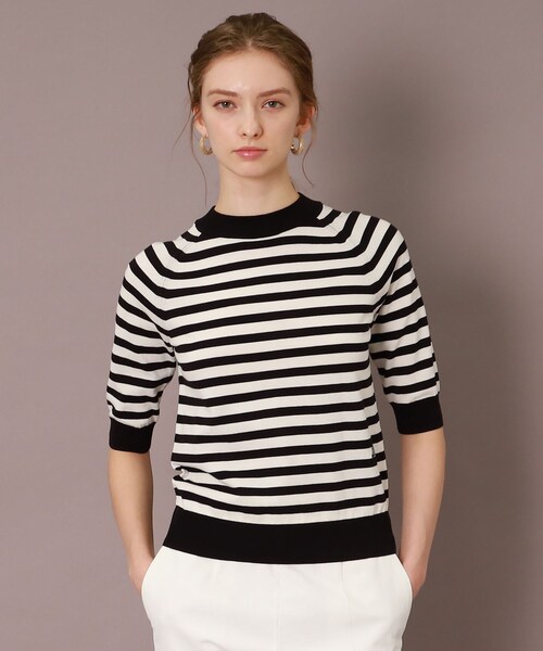 DRESSTERIOR(ドレステリア)の「◆ボーダーハーフスリーブニット(ニット/セーター・レディース・ブラック系2/ダークブラウン系2・38/36/34)」の12枚目の写真