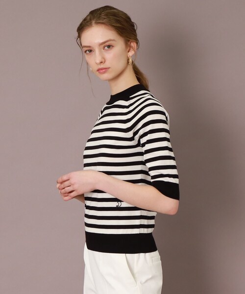 DRESSTERIOR(ドレステリア)の「◆ボーダーハーフスリーブニット(ニット/セーター・レディース・ブラック系2/ダークブラウン系2・38/36/34)」の14枚目の写真