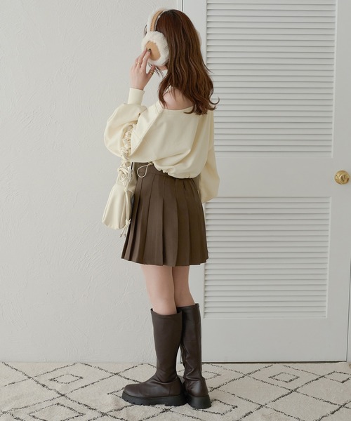 Ambre Neige（アンブルネージュ）の「ドロストショートスウェット／WEB/EC限定商品（スウェット・レディース・ライトグレー/ベビーピンク/アイボリー・FREE）」の10枚目の写真