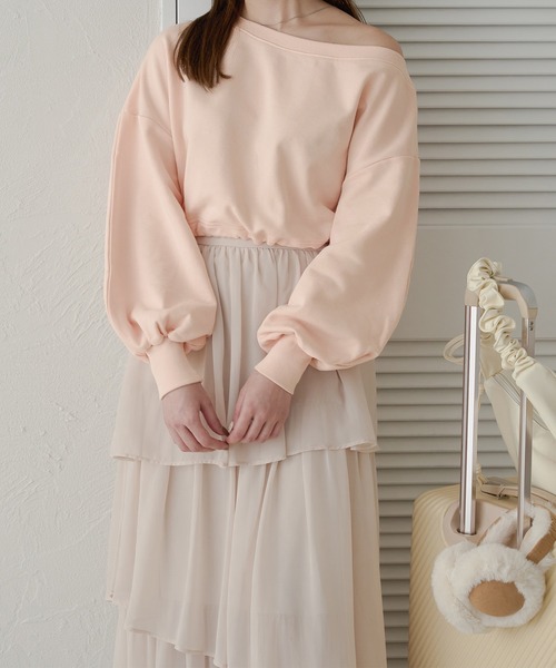 Ambre Neige（アンブルネージュ）の「ドロストショートスウェット／WEB/EC限定商品（スウェット・レディース・ライトグレー/ベビーピンク/アイボリー・FREE）」の16枚目の写真