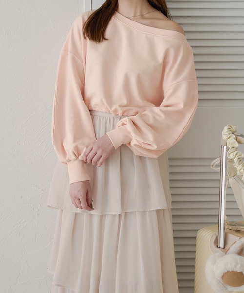 Ambre Neige（アンブルネージュ）の「ドロストショートスウェット／WEB/EC限定商品（スウェット・レディース・ライトグレー/ベビーピンク/アイボリー・FREE）」の17枚目の写真