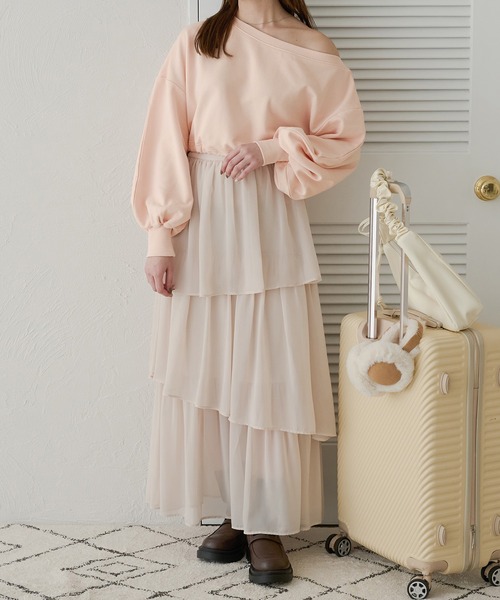 Ambre Neige（アンブルネージュ）の「ドロストショートスウェット／WEB/EC限定商品（スウェット・レディース・ライトグレー/ベビーピンク/アイボリー・FREE）」の19枚目の写真