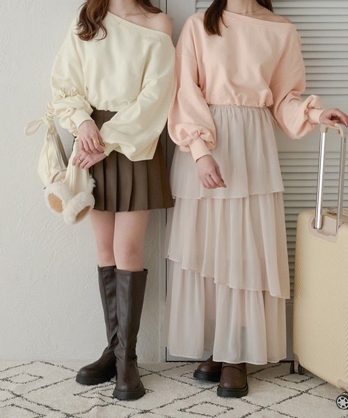 Ambre Neige（アンブルネージュ）の「ドロストショートスウェット／WEB/EC限定商品（スウェット・レディース・ライトグレー/ベビーピンク/アイボリー・FREE）」の20枚目の写真