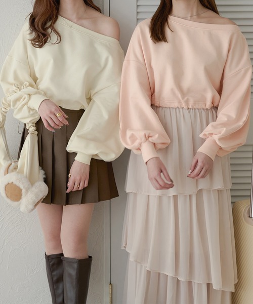 Ambre Neige（アンブルネージュ）の「ドロストショートスウェット／WEB/EC限定商品（スウェット・レディース・ライトグレー/ベビーピンク/アイボリー・FREE）」の22枚目の写真