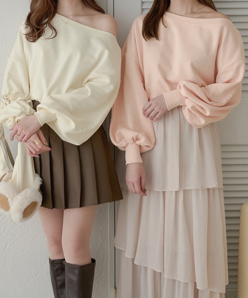 Ambre Neige（アンブルネージュ）の「ドロストショートスウェット／WEB/EC限定商品（スウェット・レディース・ライトグレー/ベビーピンク/アイボリー・FREE）」の21枚目の写真