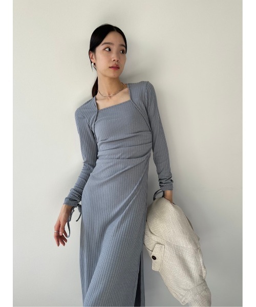 DRWCYS（ドロシーズ）の「デコルテリブカットワンピース（ワンピース・レディース・グレー/ブラック・FREE）」の10枚目の写真